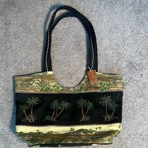 Paul Brent canvas beach bag with palm trees